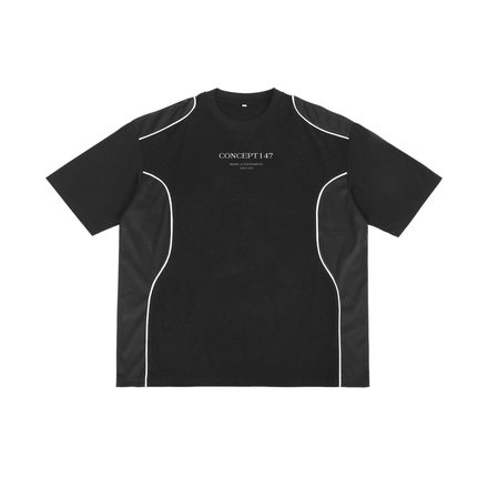 CONTRAST PIPED PANEL T-SHIRT