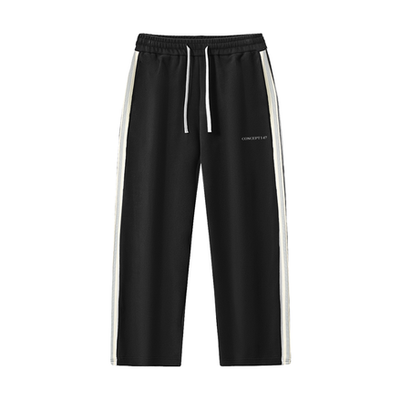 CONTRAST SIDE-STRIPE STRAIGHT-LEG PANTS