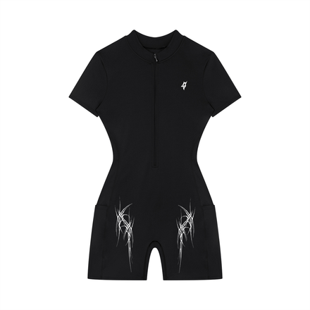 WOMEN’S QUARTER-ZIP SHORT SLEEVE ROMPER