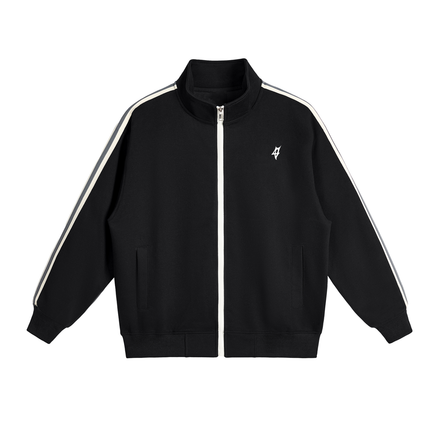 CONTRAST SIDE-STRIPE STAND-COLLAR JACKET