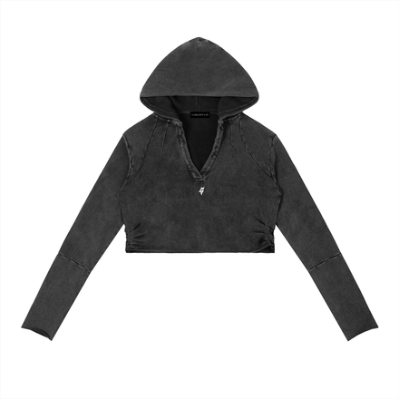 WOMEN’S VINTAGE WASHED RAW EDGE HOODIE